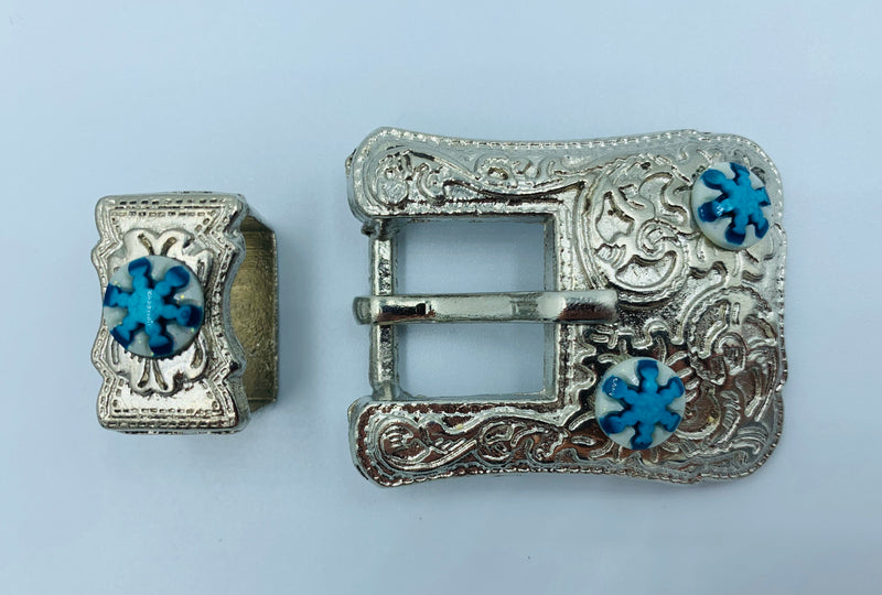 A7254 - Floral with turquoise Buckle - Rawhide Western Wear 