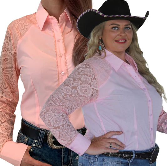 L1328 - AIRLEA Ladies 1/2 Lace Western Shirt - Rawhide Western Wear 