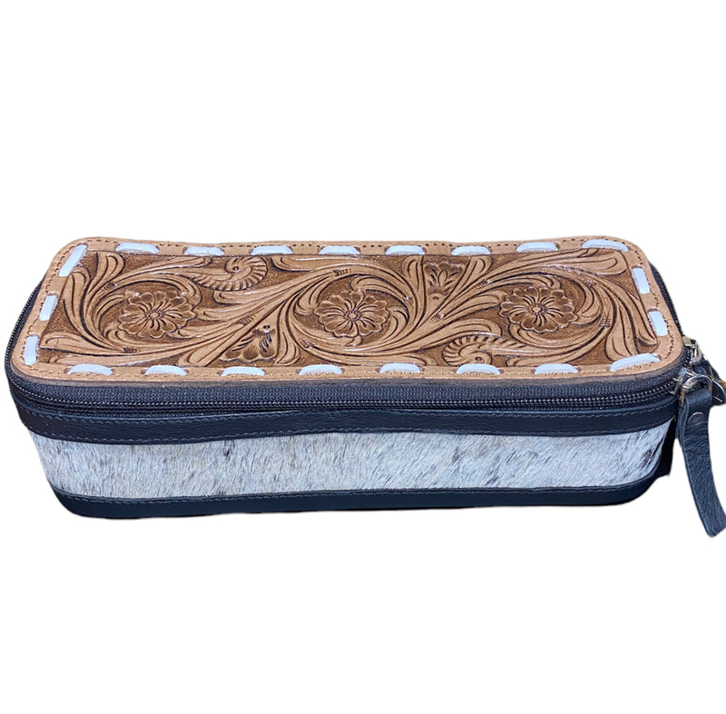 A7928 - Deluxe Carves Hair On Hide Jewellery Box