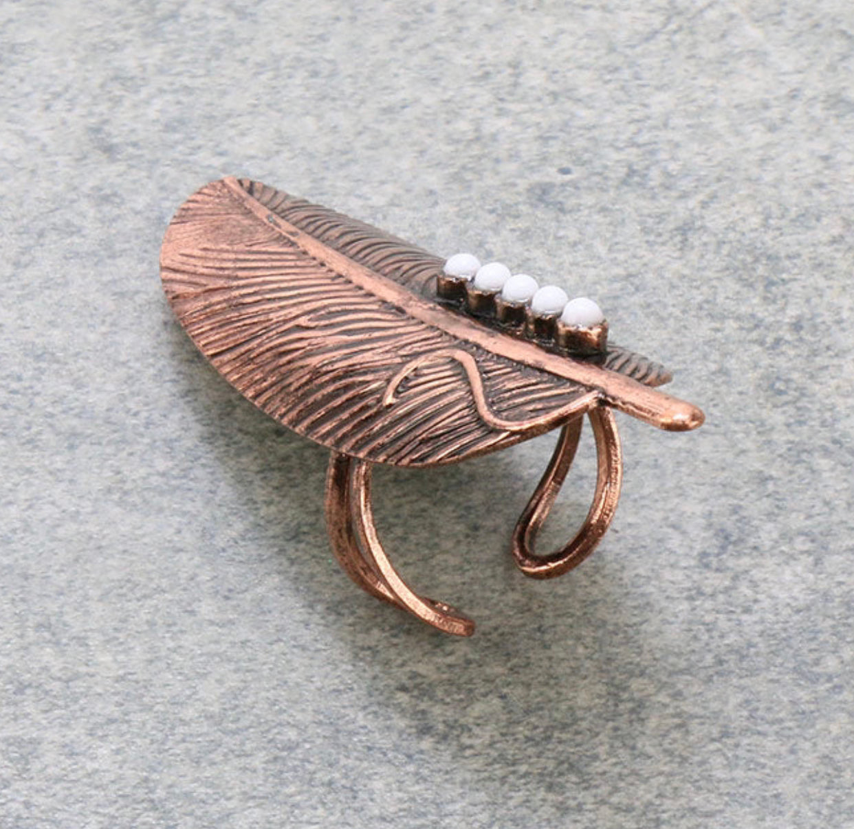 J6478 - Western Feather Cuff Ring