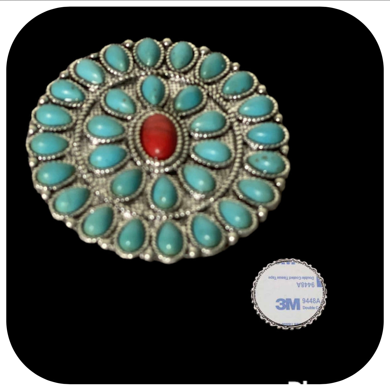 SA0016 - Western Design Flower Shape Phone Grip Adhesive Charm