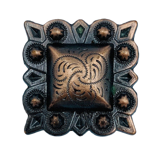 A7262 - Antique Copper Berry Concho Square - Rawhide Western Wear 