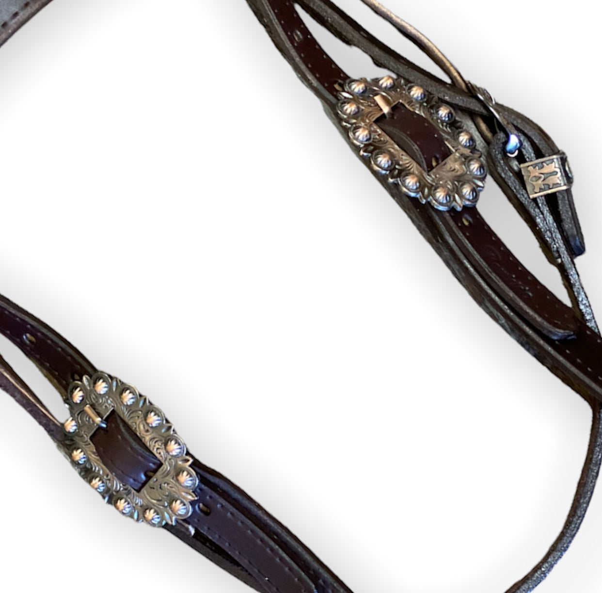 T547  - Copper Berry Buckle Leather Bridle
