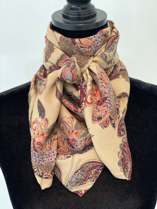 A7367 - Pasily Floral Rawhide Scarf