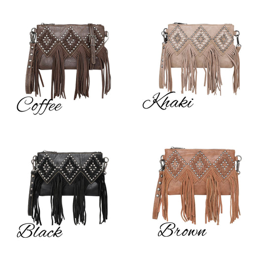 TR143181 - Trinity Ranch Leather Fringe Collection Wristlet/Crossbody