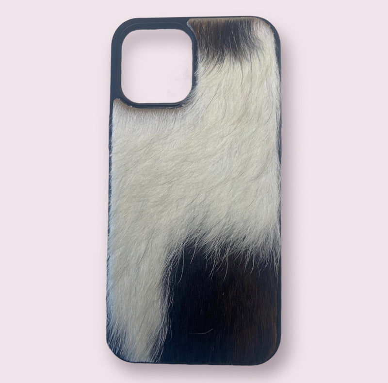 A8360 - IPhone 12 Max Hair on Hide Leather Case