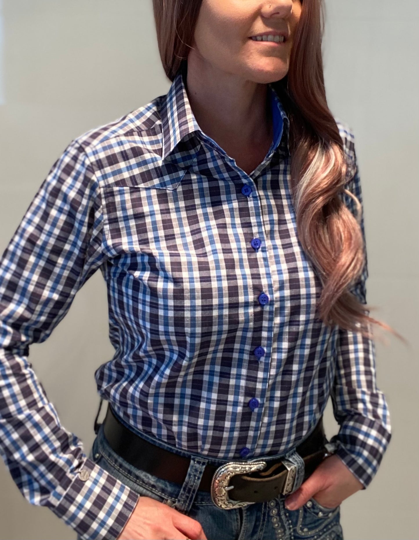 L1379 - Rada Ladies Check Western Shirt