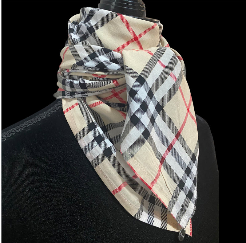 A8001 - Check Rawhide Wild Rag Cowboy Scarf