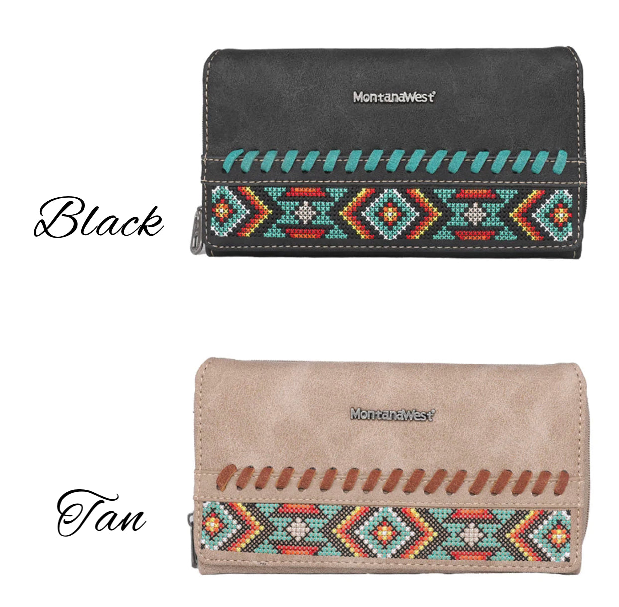 MW1074W010 - Montana West Embroidered Aztec Collection Wallet