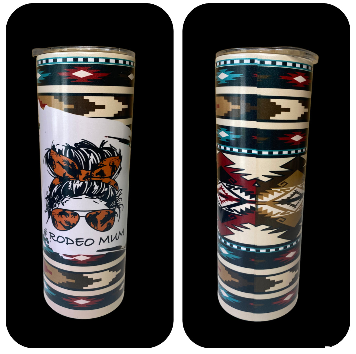 A8205 - Rodeo Mum Aztec Colour Change 600ml Stainless Steel Insulated Tumbler