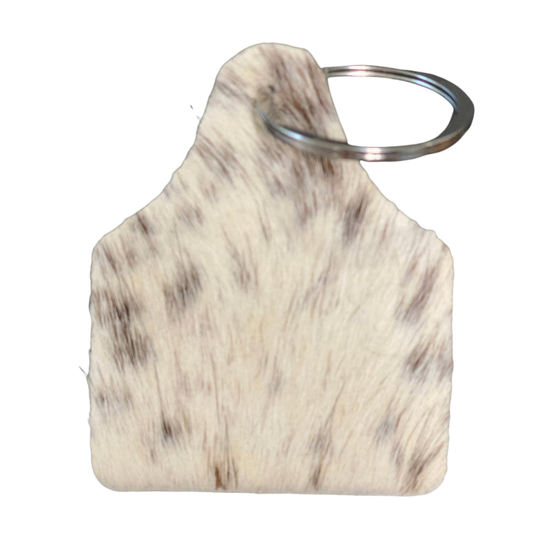 A7594 - Hide Leather Cattle Tag Keychain
