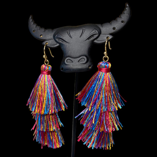 2591 - Multi Colour Tassel Earrings