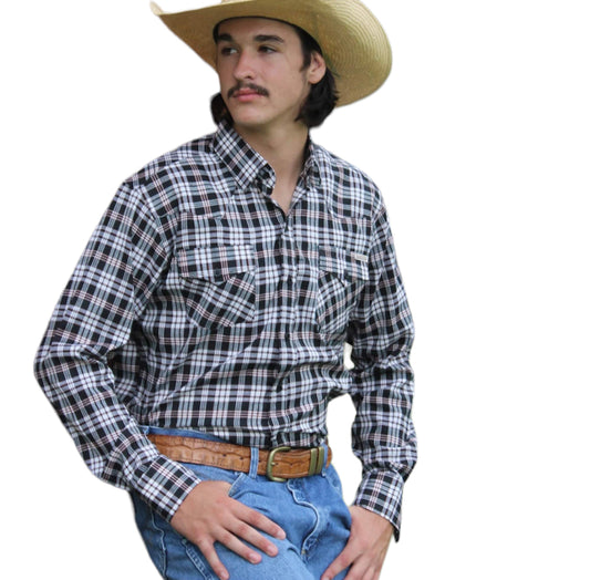 M3037 - Barry Rawhide Western Mens Check Arena Shirt