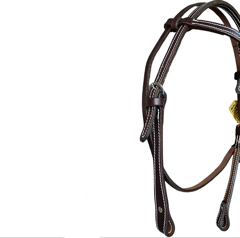 T5507t - Aust Made Fortuity Knot Browband Bridle with White Top Stitching