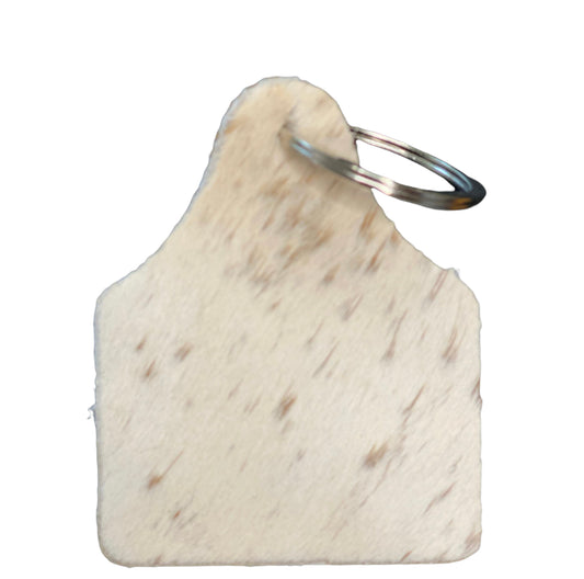 A7619 - Hide Leather Cattle Tag Keychain