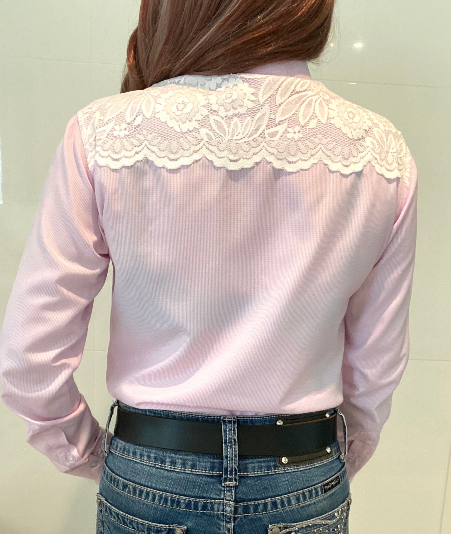 L1365 - ANYA Ladies Western Lace Yolk Shirt