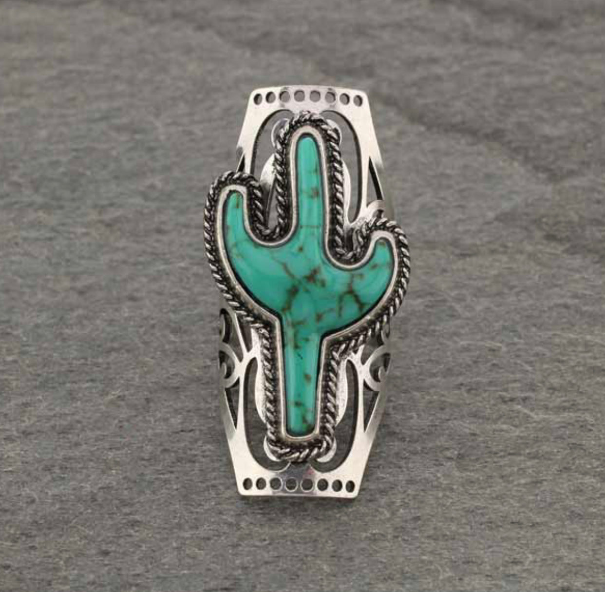 J6474 - Western Style Cactus Cuff Ring