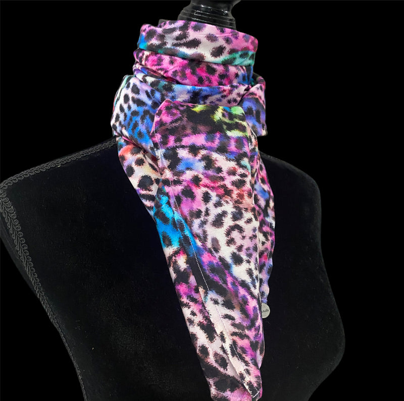 A8012 - Colourful Leopard Rawhide Scarf