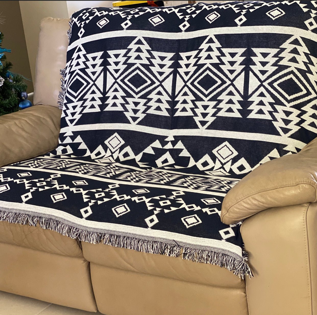 A7844 - Reversible Boho Western Nordic Tapestry Throw Rug