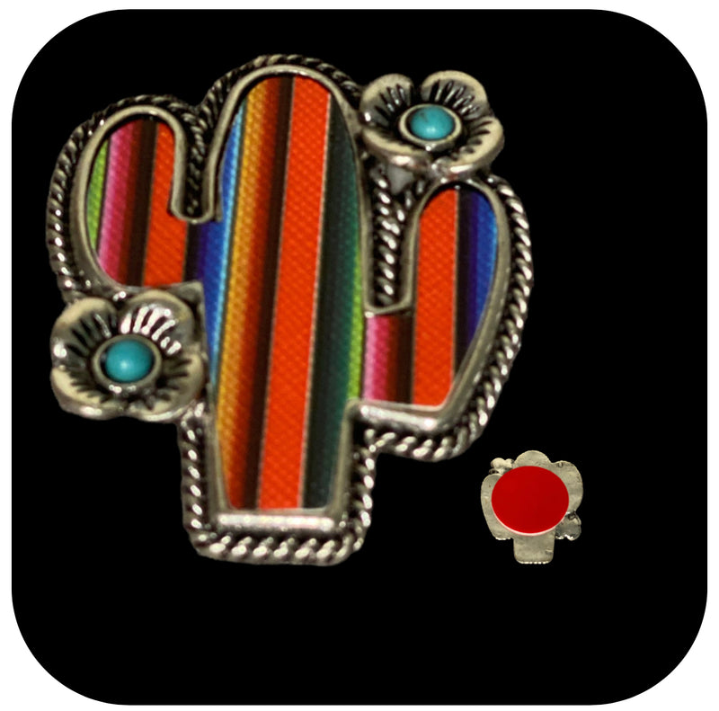 SA0090 - Western Serape Cactus Phone Grip Adhesive Charm
