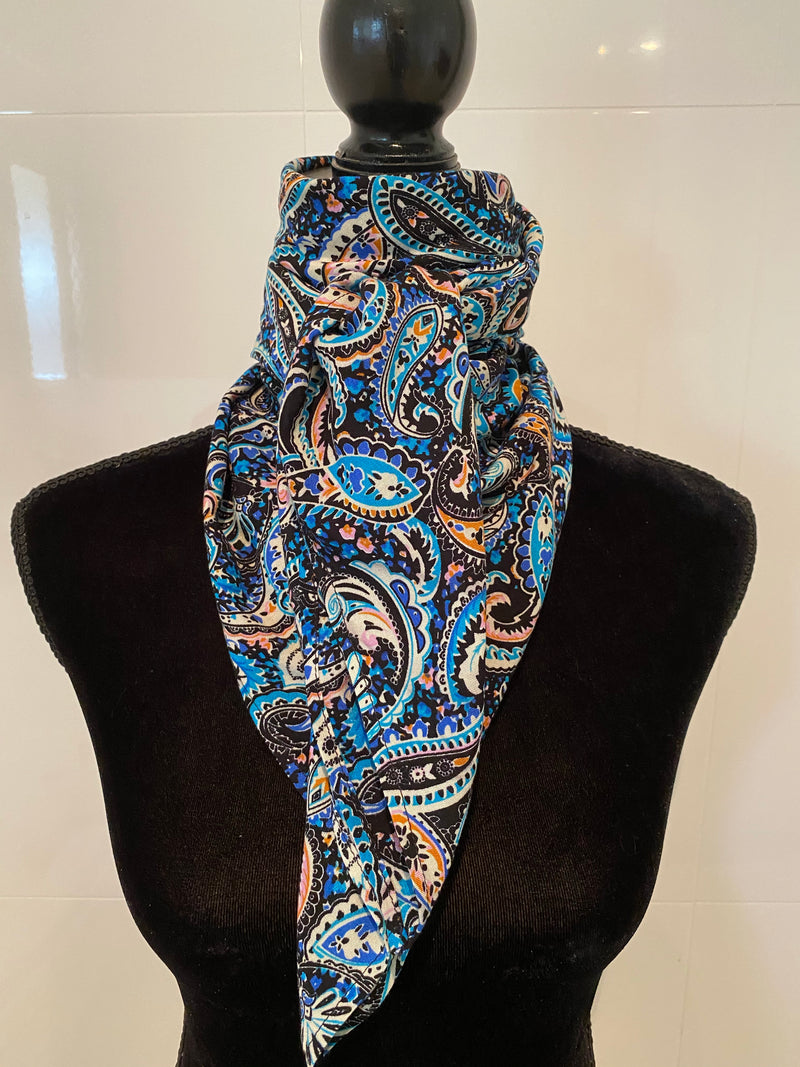 A7293 - Blue Paisley Rawhide Scarf - Rawhide Western Wear 