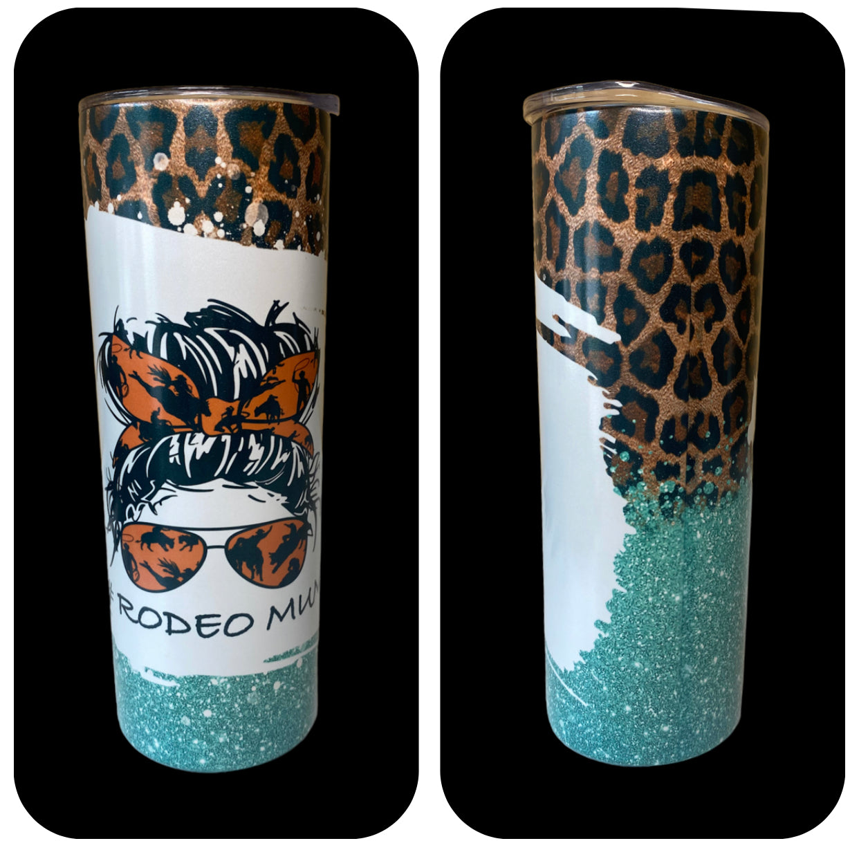 A8209m - Leopard Rodeo Mum Colour Change 600ml Stainless Steel Insulated Tumbler