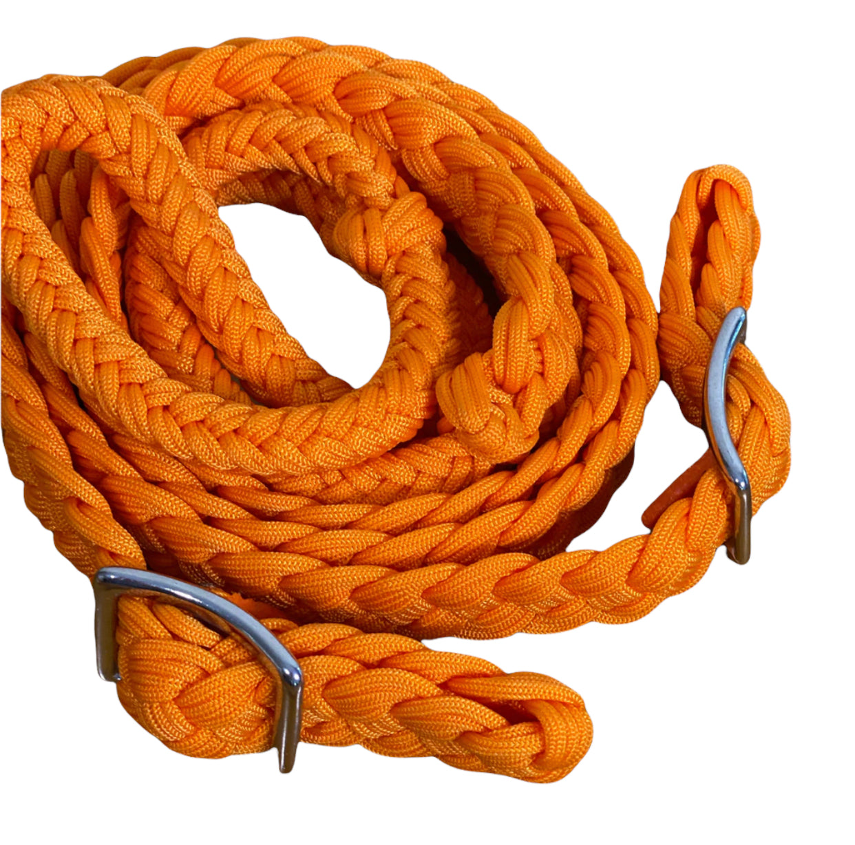 - One Colour Braided Barrel Reins with Knots - Rawhide Western Wear 