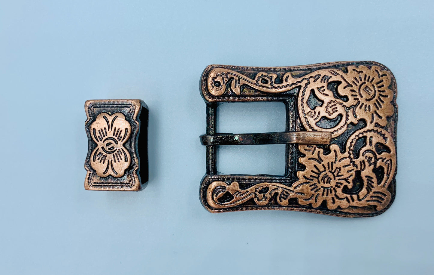 A7241 - Floral Buckle & Keeper - Rawhide Western Wear 