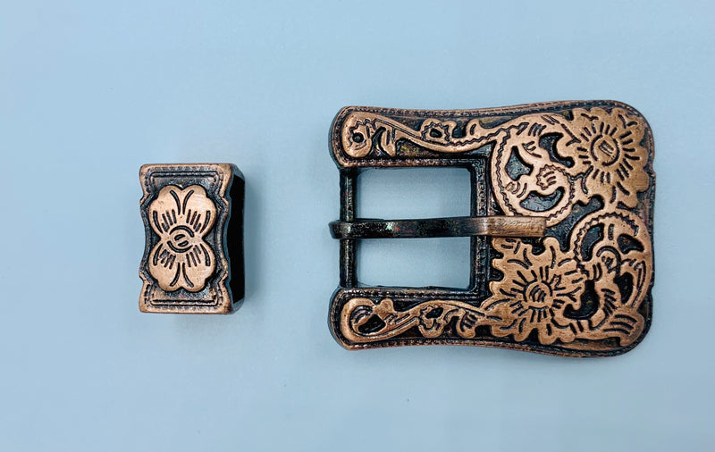 A7241 - Floral Buckle & Keeper - Rawhide Western Wear 