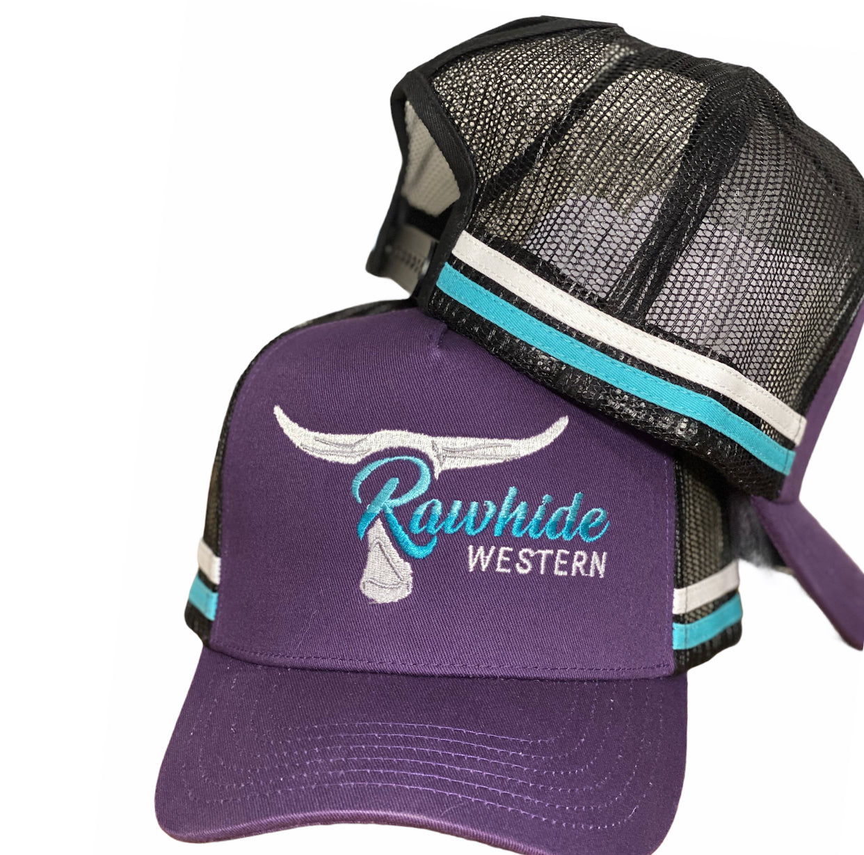 P4039 - Rawhide Purple & Black P/Tail Country Trucker Cap