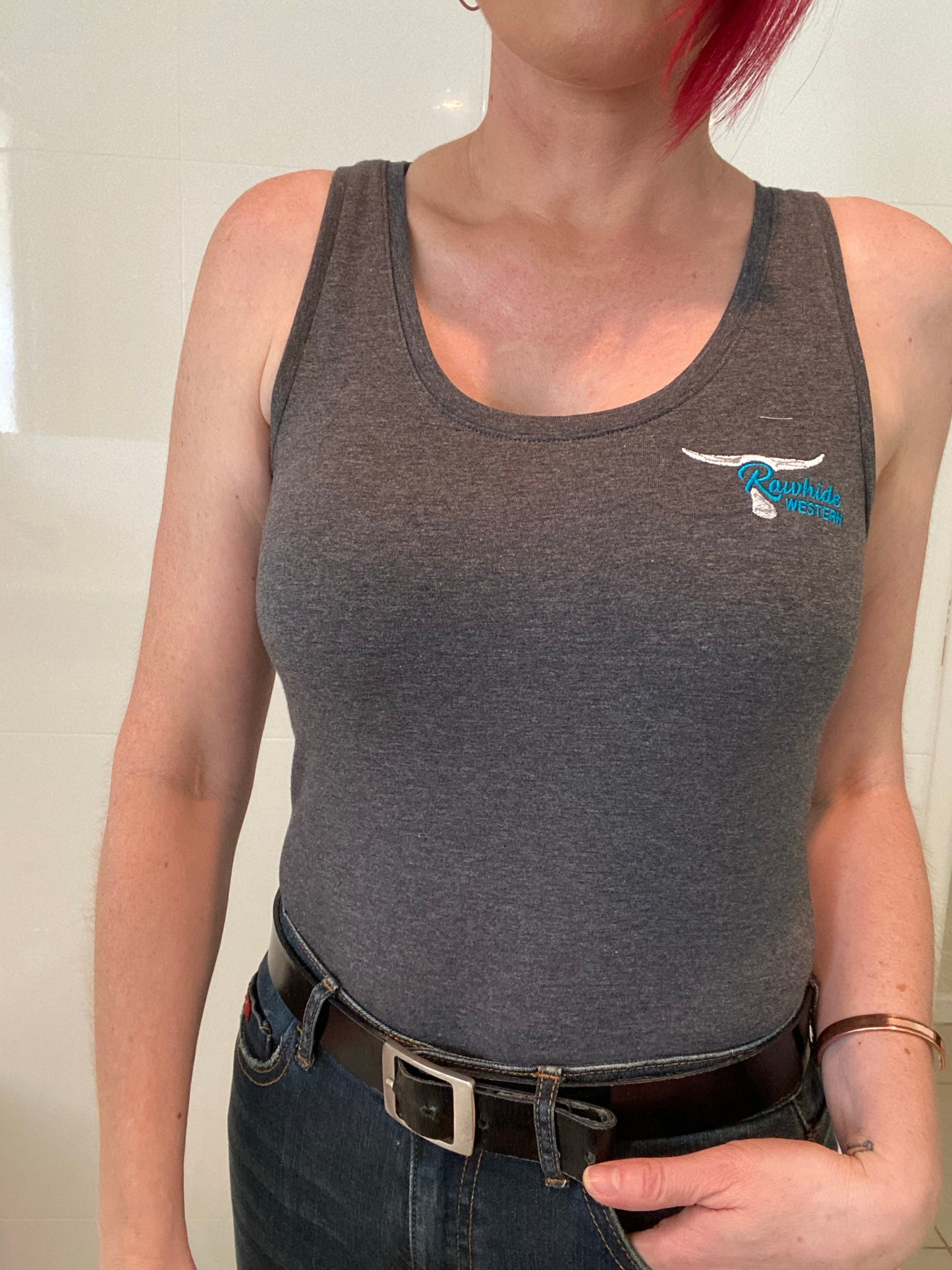 P4043  - Rawhide Grey Singlet