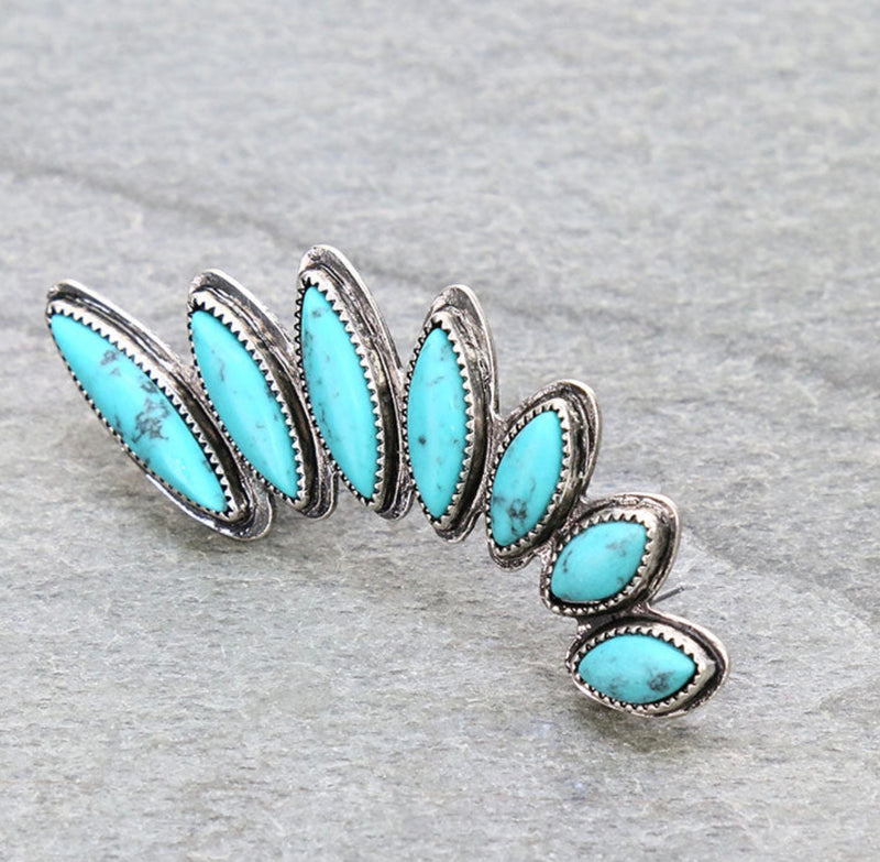 J6500 - 3″ Color Stone Ear Cuff Earring