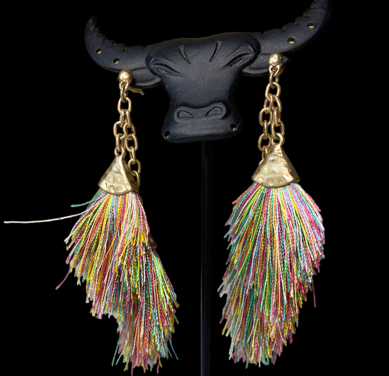 2129- Chain & Tassel Earrings