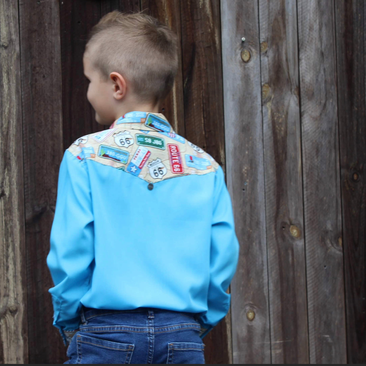 K2047B - Aden Kids Western Shirt