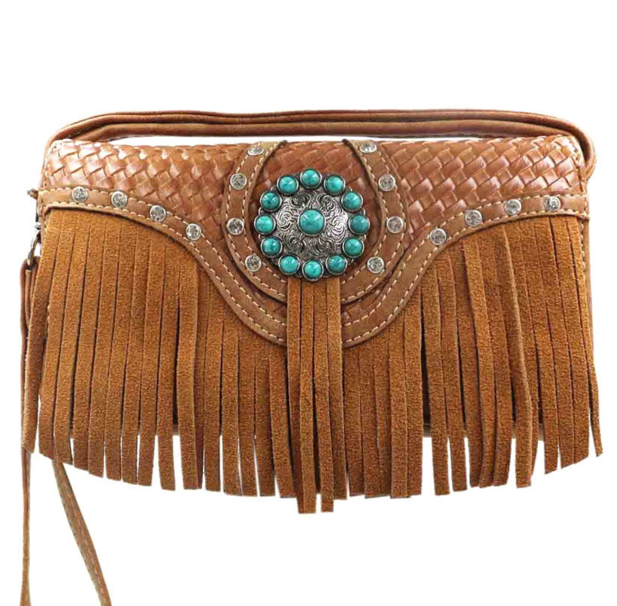 A8330 - Western Turquoise Accent with Fringe Wallet