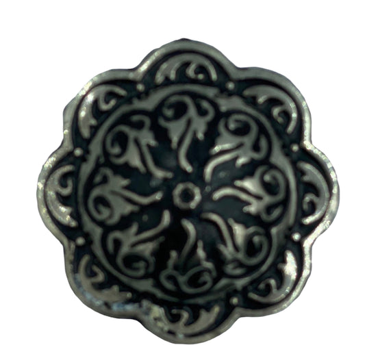A7639 - Gunmetal Scroll Round Concho