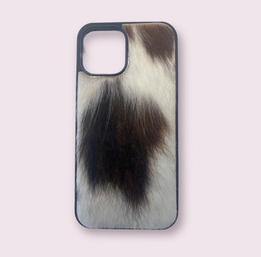 A8359 - IPhone 12 Max Hair on Hide Leather Case