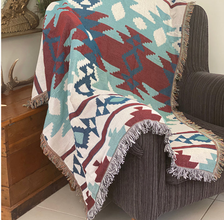 A8344 - Boho Western Geometric Tribal Throw Rug main image 1