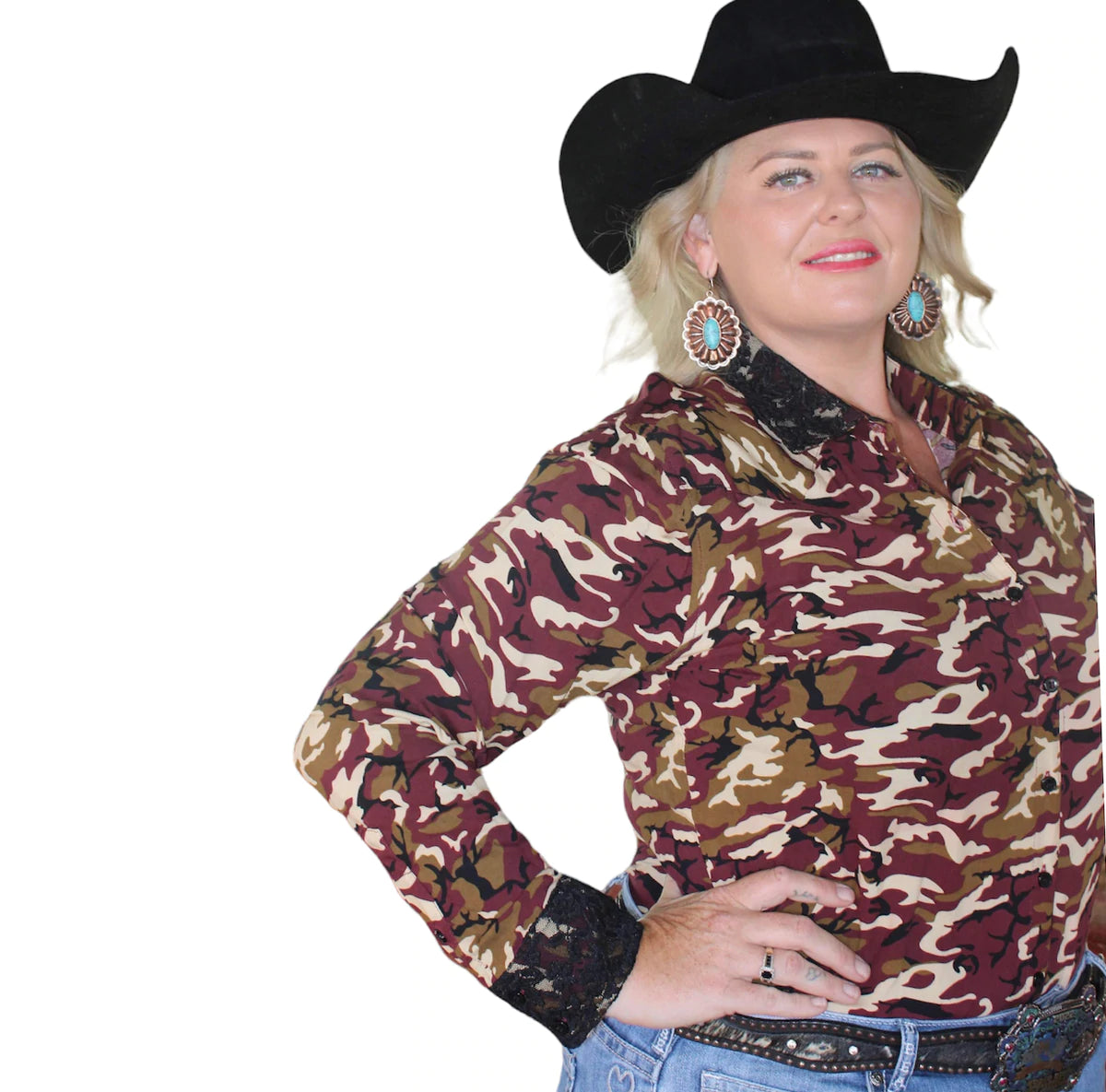 L1364 - Camo Ladies Western Shirt