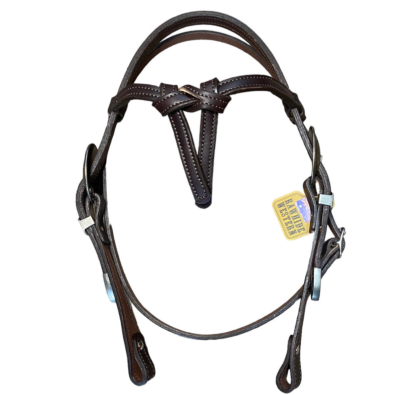 T5507 - Aust Made Fortuity Knot Browband Bridle with Antique Buckle Set