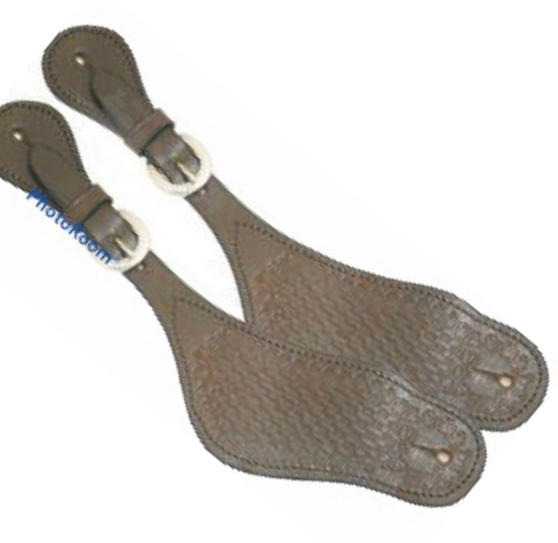 080146  - Spur Strap Brown Basket Weave - Rawhide Western Wear 
