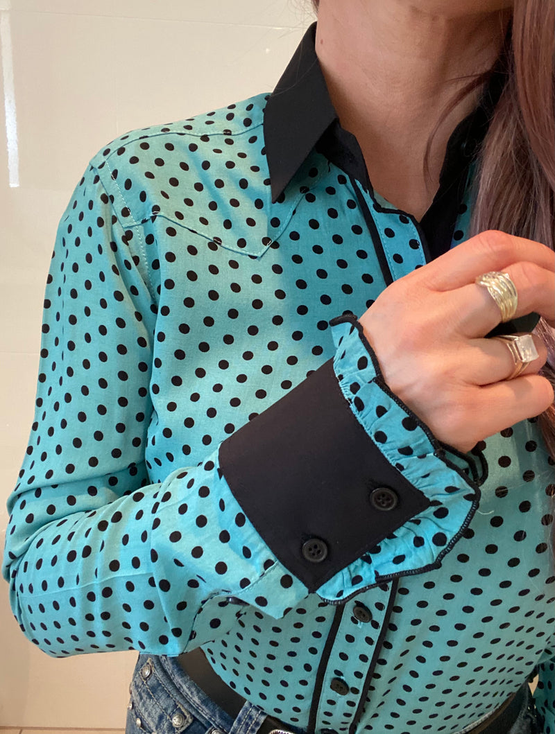 L1369 - Dolly Ladies Dot Western Shirt