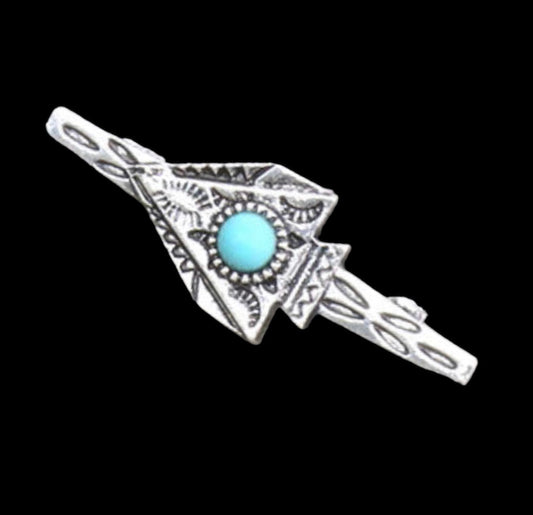 J6471 - Western Aztec Turquoise Stone Hat Pin