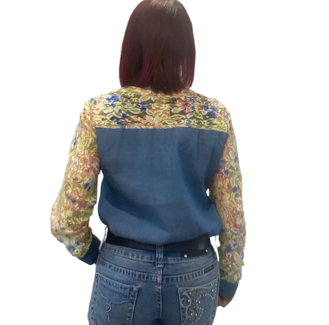 L1439 - Brandy Ladies Western Lace Yolk & Sleeve Shirt
