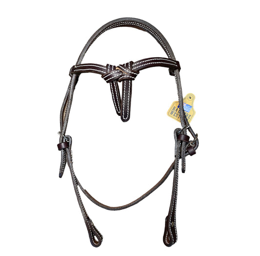 T5507t - Aust Made Fortuity Knot Browband Bridle with White Top Stitching