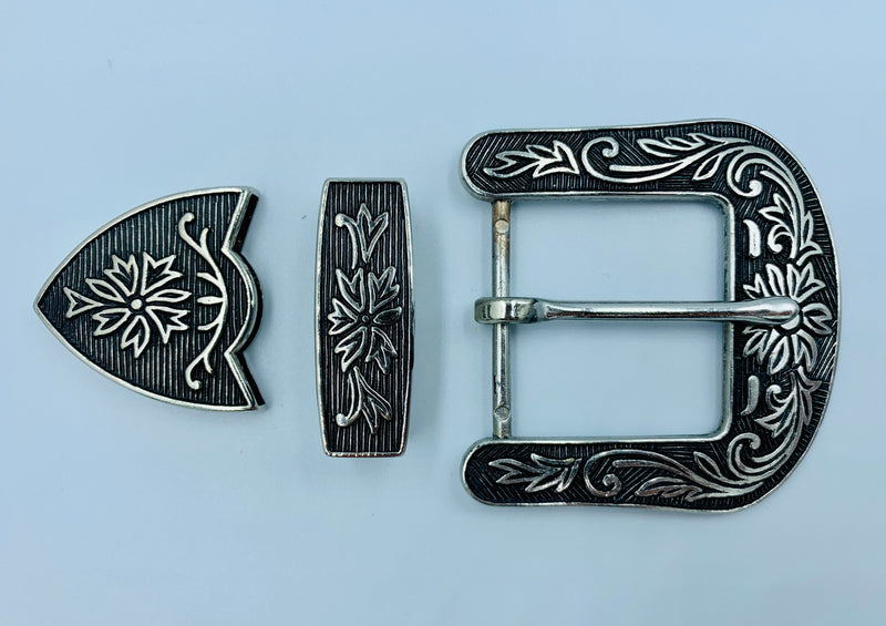 A7246 - Antique Floral Buckle Set - Rawhide Western Wear 