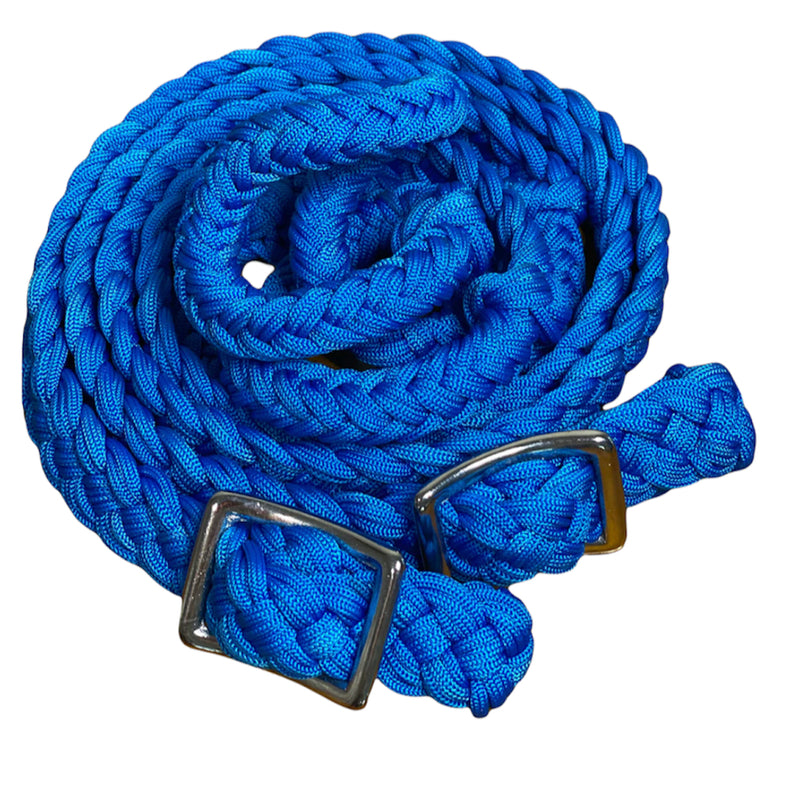 - One Colour Braided Barrel Reins with Knots - Rawhide Western Wear 