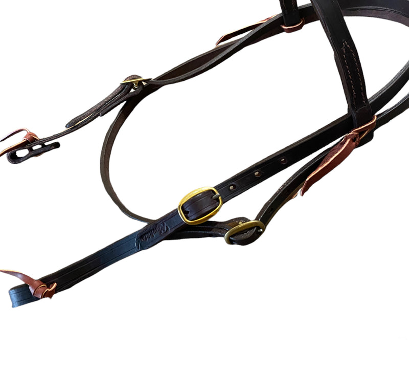 T5480  - Aust Made USA Latigo Leather Brow Band Bridle  - Lace Ends