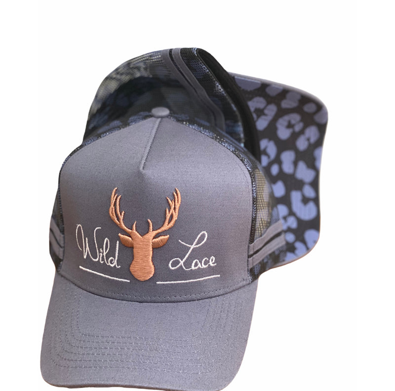 C364 - Wild Lace Grey Country Trucker Cap