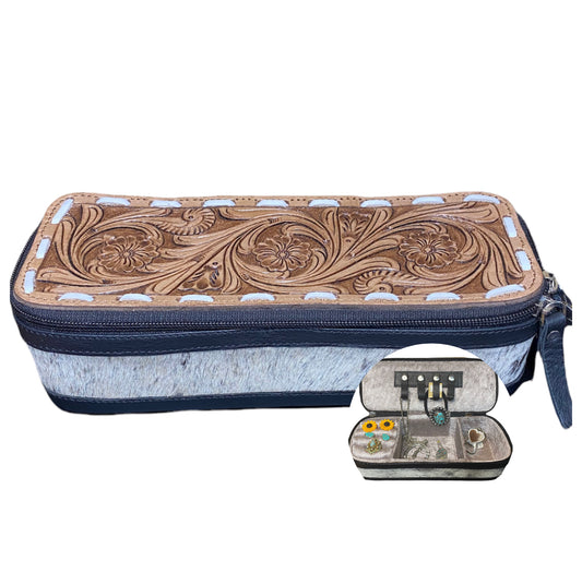 A7928 - Deluxe Carves Hair On Hide Jewellery Box